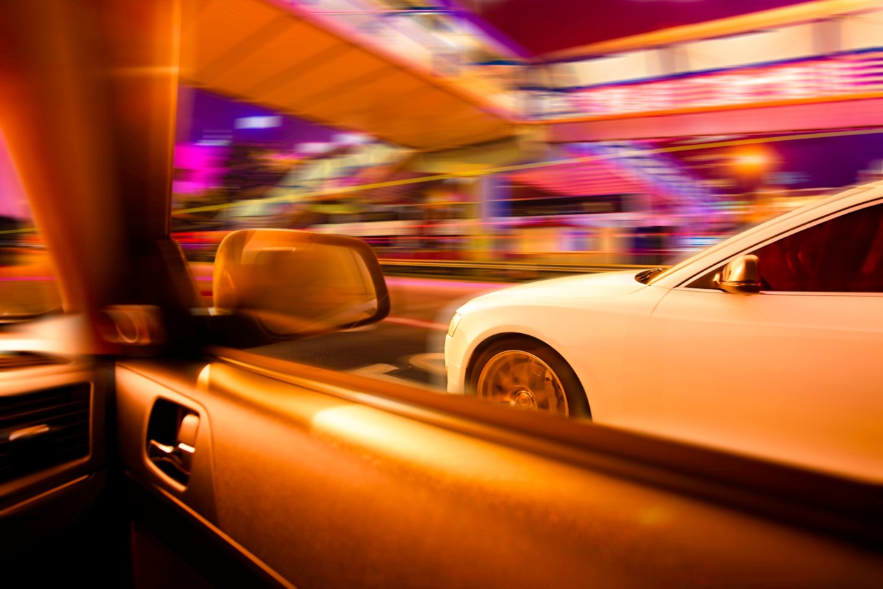 two car cross footbridge in hongkong downtown 